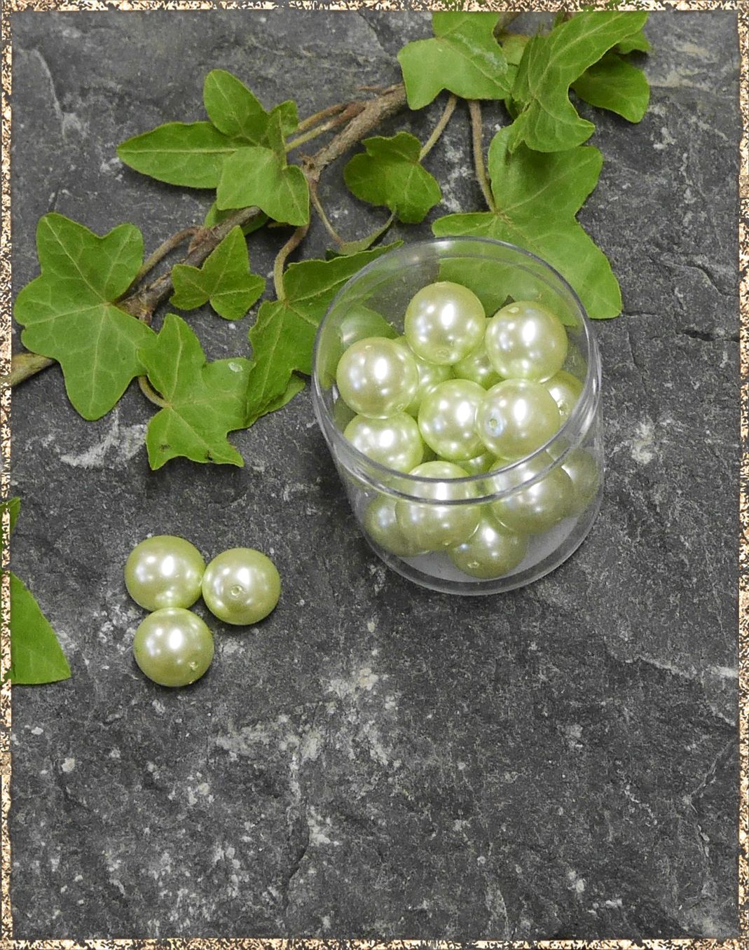 Perlen lindgrün 12 mm